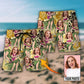 Woman Face Aloha Tropical Personalized Photo Beach Shorts Design Detail For Weekend Getaways And Beach Days