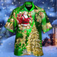 Green Christmas Tree Hawaiian Shirt For Summer Vacation And Beach Travel