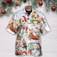 Happy Snowman Christmas Santa Together Hawaiian Shirt For Poolside Relaxation And Sunny Getaways