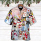 Snowman Christmas Santa Snow Village Hawaiian Shirt Design View For Casual Summer Styling