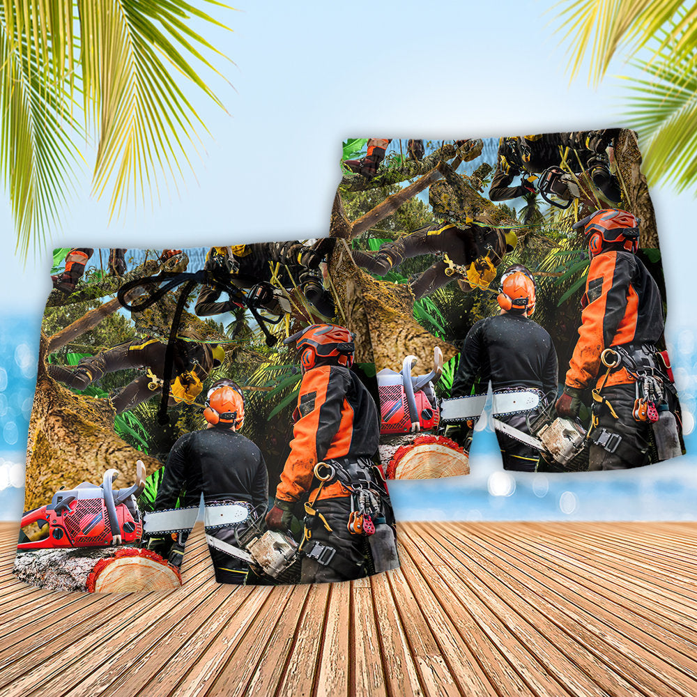 Arborist Tree Surgeon Climbing Beach Shorts Graphic Detail For Resort Trips And Casual Outings