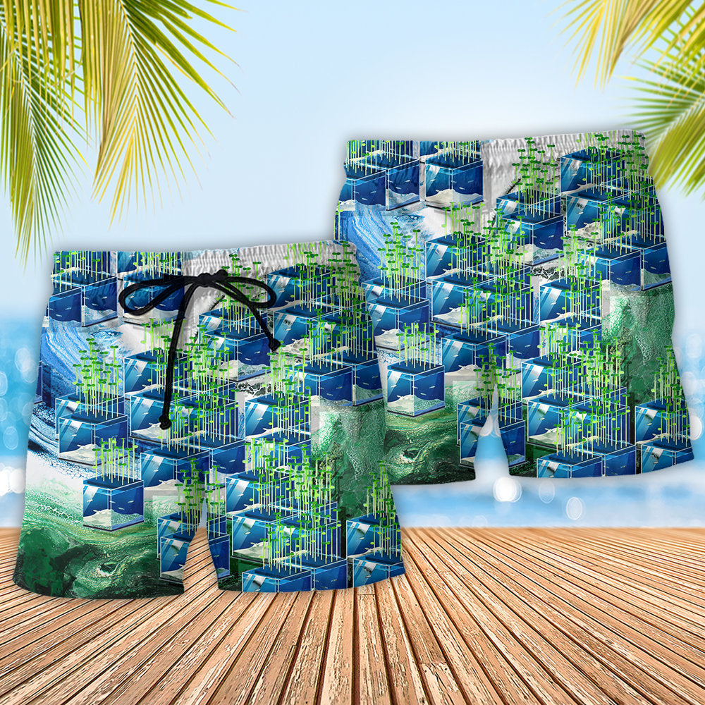 Aquaponics Future Farm Beach Shorts Print Detail For Thoughtful Gift Giving