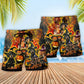 Halloween Night Funny Dachshund Dog Beach Shorts Artwork Detail For Tropical Travel And Everyday Wear