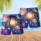 Galaxy Astronomy Colorful Solar Beach Shorts Design View For Comfortable Resort And Beach Styling