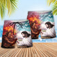 Arm Wrestling Battle Beach Shorts Pattern View For Resort Days And Outdoor Activities