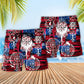 Viking Compass Vegvisir Independence Day Beach Shorts Design View For Comfortable Resort And Beach Styling