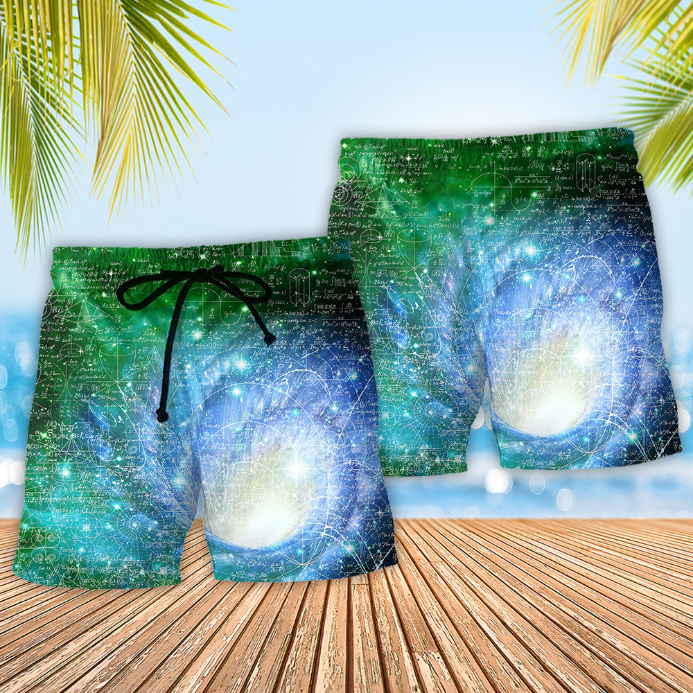 Math Astrophysics Astronomy Galaxy Lover Beach Shorts For Tropical Getaways And Weekend Adventures