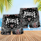Black White Paisley Secular Beach Shorts Pattern Detail For Seaside Leisure And Relaxed Casual Wear