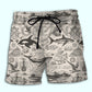 Ocean Of Liberty Vintage Beach Shorts Print Detail For Relaxed Warm Weather Outfits