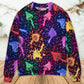 Galaxy Rainbow Mushroom Colorful Sweater For Creative Spirits Travel Parties And Comfortable Casual Wear