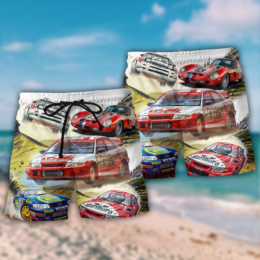 High Speed Car Racing Action Beach Shorts For Outdoor Adventures And Thoughtful Seasonal Gifts