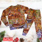 Santa Christmas Happiness Long Sleeve Pajamas Set For Holiday Travel And Comfortable Home Wear