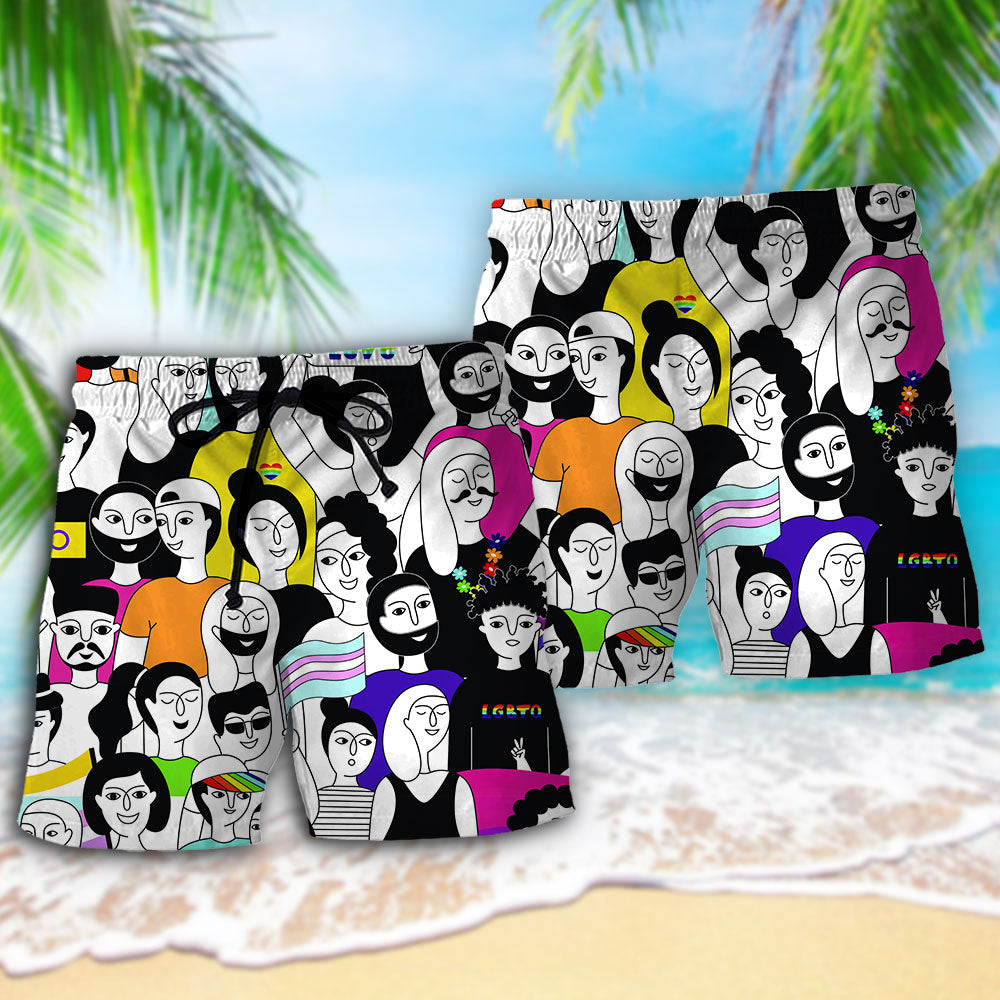 LGBT Love Who You Want Pride Message Beach Shorts For Outdoor Adventures And Thoughtful Seasonal Gifts