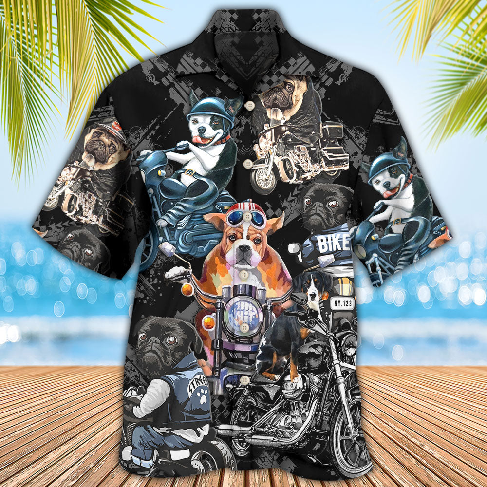 Motorcycle Dog Motorcycles Dogs Hawaiian Shirt For Summer Vacation And Beach Travel