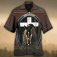 Western Horse Faith Leather Hawaiian Shirt Fabric Pattern Detail For Coastal Travel