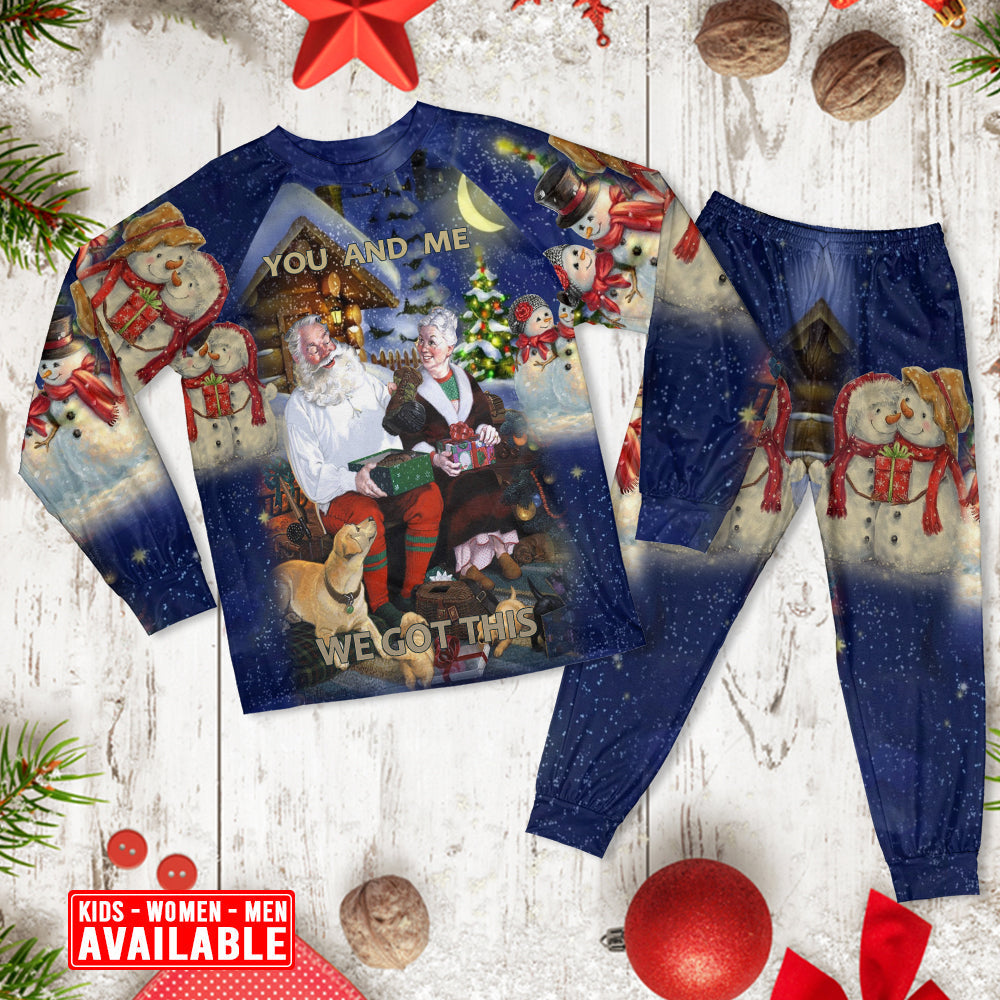 Together Through The Christmas Holidays Long Sleeve Pajamas Set For Christmas Sleepwear And Family Lounging