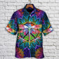 Colorful Dragonfly Mandala Peace Hawaiian Shirt Design Detail For Sunny Adventures And Casual Wear