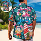 Tropical Christmas July Santa Hawaiian Shirt For Christmas Gatherings, Resort Trips, And Cheerful Seasonal Style