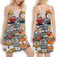 Cat Ramen V-Neck Sleeveless Cami Dress For Festivals And Relaxed Daily Fashion