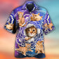 Funny Cat Tabby Yoga Galaxy Pose Hawaiian Shirt For Resort Getaways And Comfortable Summer Activities