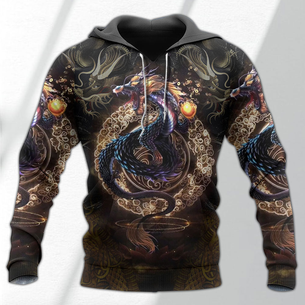 Golden Japanese Dragon Hoodie For Cultural Appreciation Events Casual Wear And Thoughtful Gifting