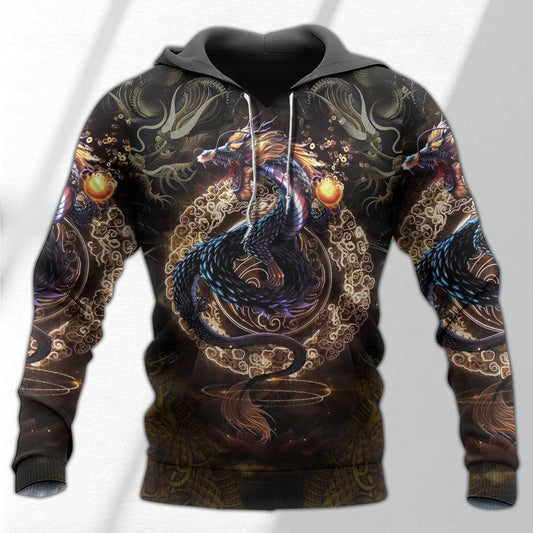 Golden Japanese Dragon Hoodie For Cultural Appreciation Events Casual Wear And Thoughtful Gifting