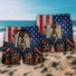 Eagle USA Patriotic Unity Beach Shorts Pattern Detail For Sunny Outdoor Activities