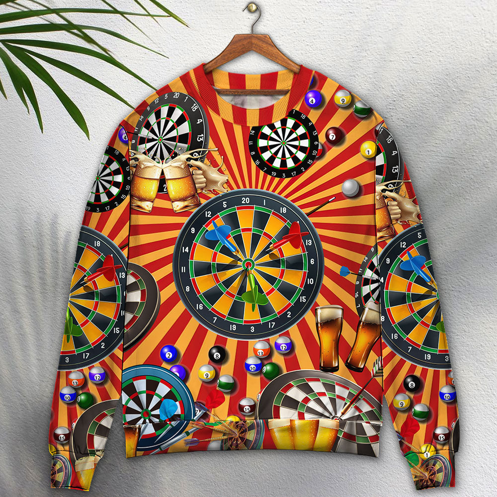 Dart Player Game Night Sweater For Outdoor Events Weekend Trips And Relaxed Casual Wear