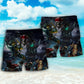 Skeleton Pirate Thunder Beach Shorts Pattern Detail For Warm Weather Comfort And Bright Summer Outfits
