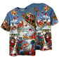 Santa Sleigh Holiday Greeting Short Sleeve Pajamas Set For Festive Sleepovers And Family Photos