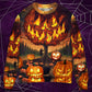 Halloween Pumpkin Wild Fantasy Sweater For Art Fans Travel Parties And Distinctive Casual Style