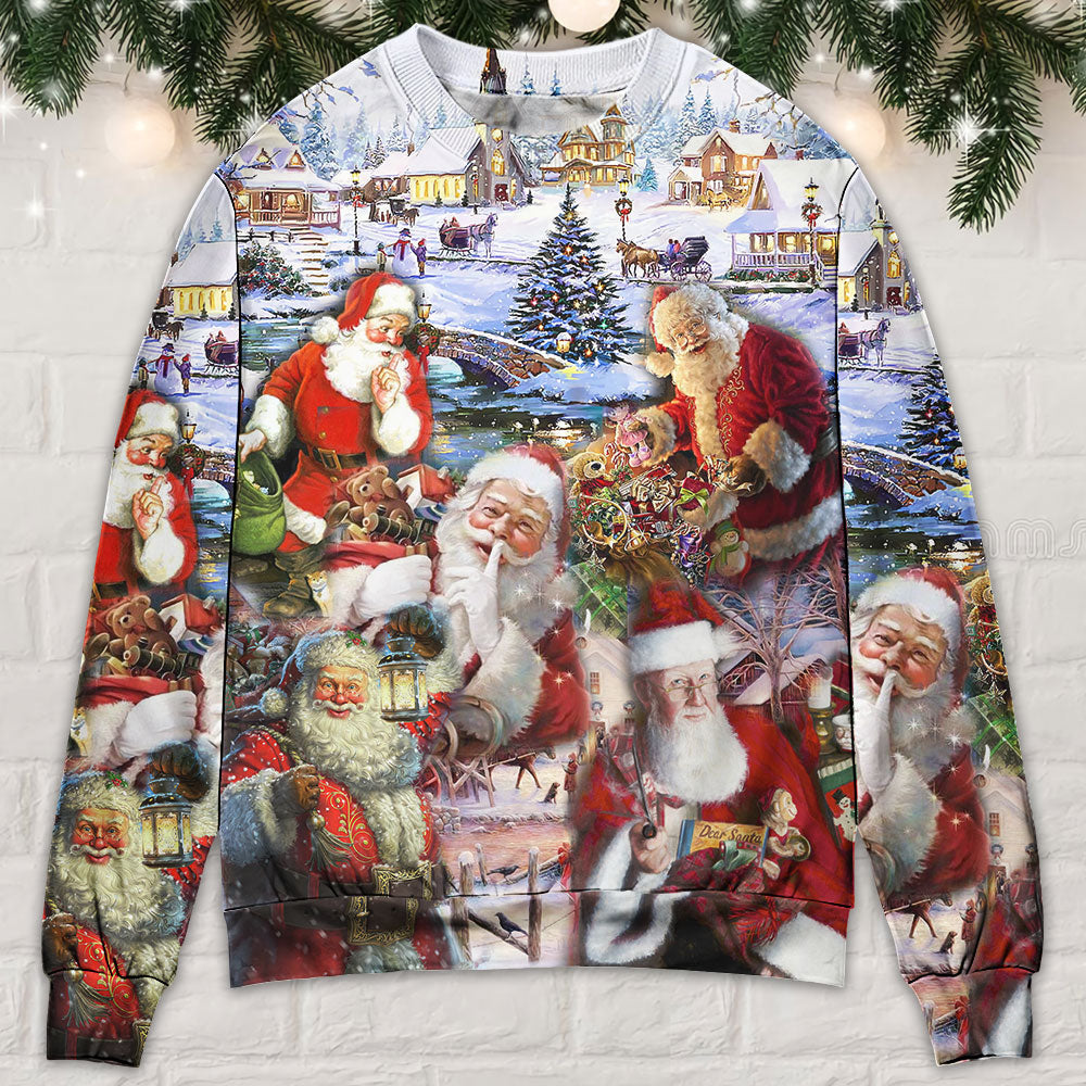 Christmas Santa Holiday Fun Sweater For Holiday Travel Winter Outings And Cheerful Gift Giving