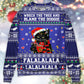 Black Cat Wrecks Tree Funny Holiday Sweater For Holiday Parties Family Gatherings And Seasonal Gift Giving