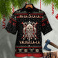 Black Red Norse Warrior Valhalla Fa La Hawaiian Shirt For Poolside Relaxation And Sunny Getaways