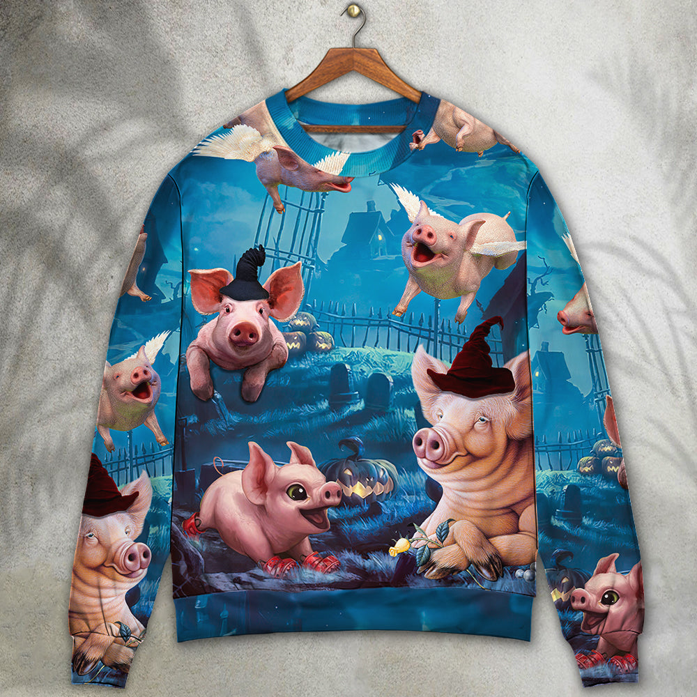 Halloween Flying Pig Pumpkin Sweater For Halloween Events Weekend Outings And Creative Gift Giving