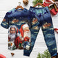 Happy Santa Christmas Short Sleeve Pajamas Set For Holiday Travel And Comfortable Home Wear