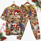 Playful Snowman Couple Christmas Short Sleeve Pajamas Set For Christmas Sleepwear And Family Lounging