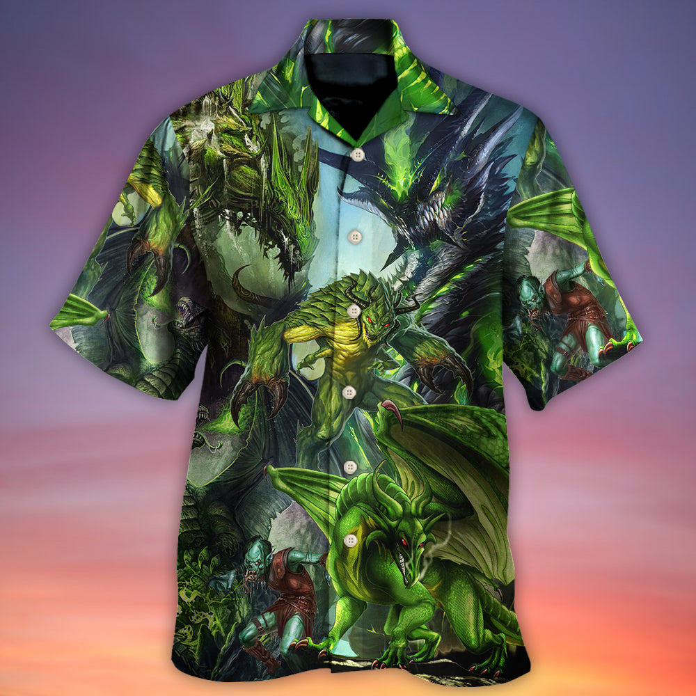Green Dragon Skull Hawaiian Shirt For Poolside Relaxation And Sunny Getaways