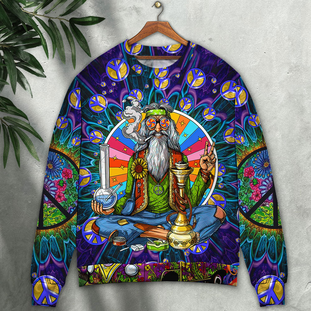 Hippie Peace Sign Retro Sweater For Festival Adventures Vacations And Relaxed Daily Styling