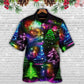 Neon Snowman Christmas Tree Hawaiian Shirt For Poolside Relaxation And Sunny Getaways