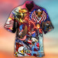 Eagle American Independence Day Lighting Hawaiian Shirt Artwork View For Coastal Escapes And Resort Style