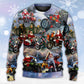 Christmas Santa Motorcycle Holiday Light Sweater For Winter Parties Seasonal Adventures And Relaxed Everyday Styling