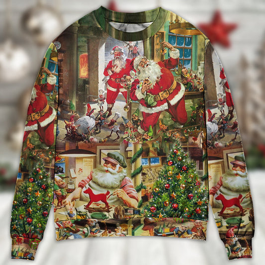Christmas Santa Toy Workshop Sweater For Festive Events Weekend Outings And Comfortable Winter Style
