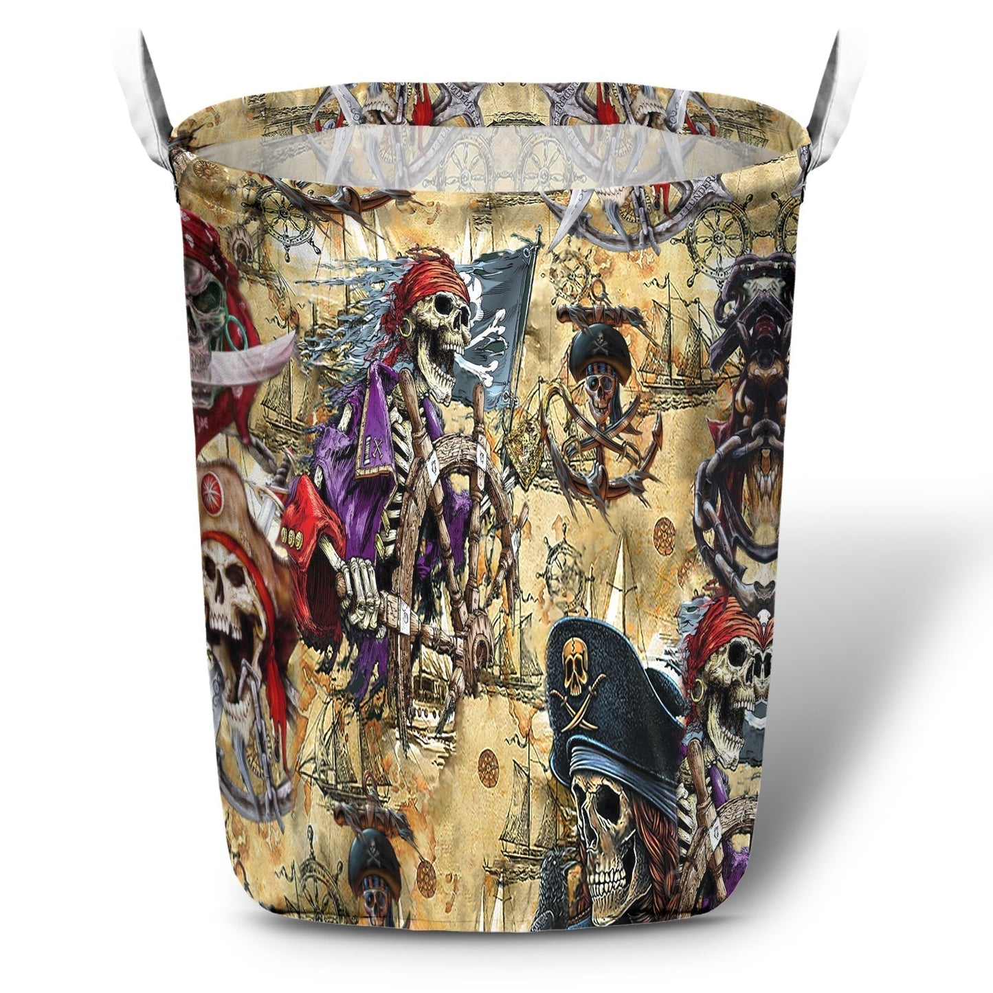 Skull Amazing Pirate Hunting Laundry Basket For Clothes Toys And Blankets