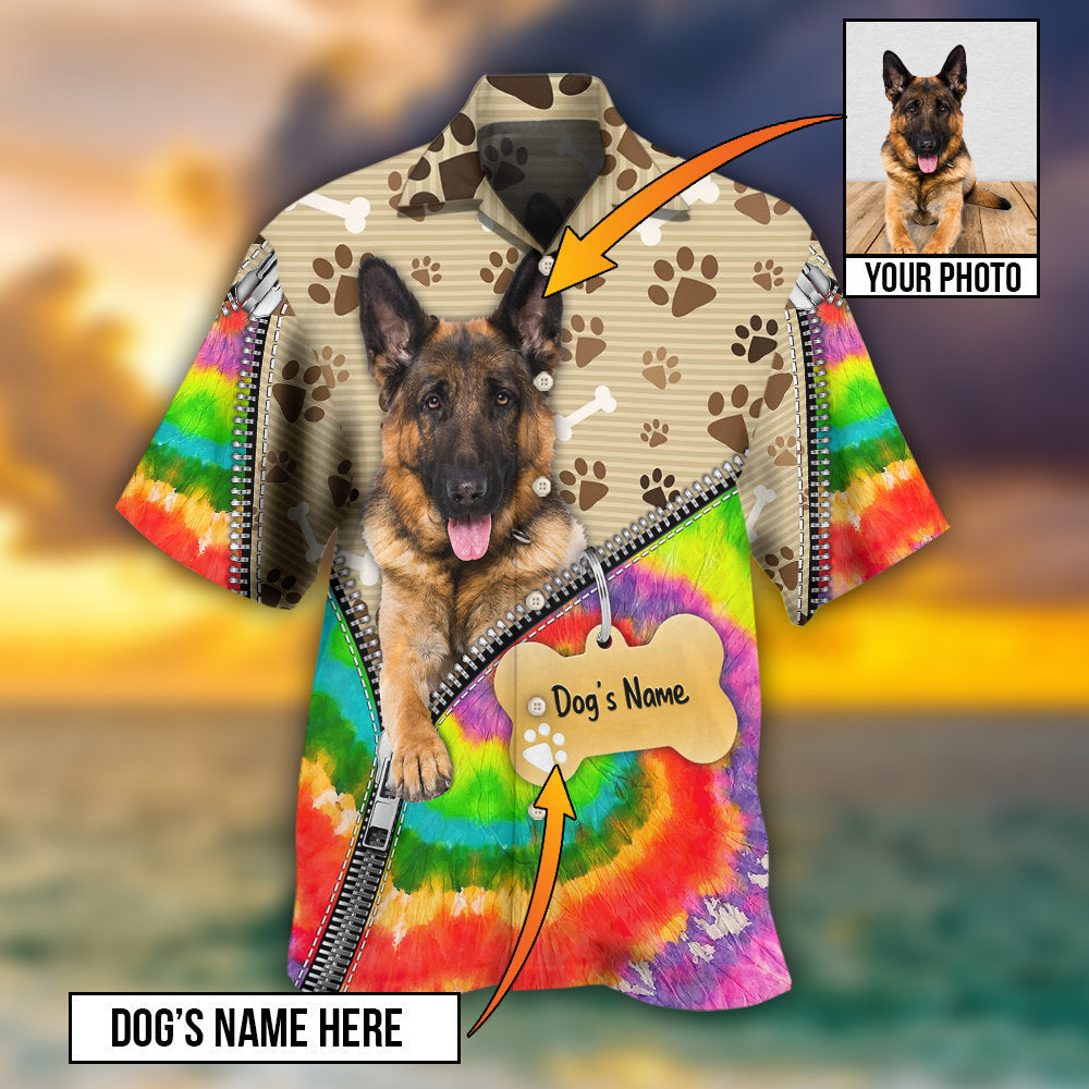 Dog German Shepherd Various Custom Photo Personalized Hawaiian Shirt For Resort Getaways And Comfortable Summer Activities