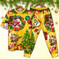 Happy Snowman Christmas Tree Lights Short Sleeve Pajamas Set For Festive Sleepovers And Family Photos