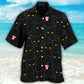 Cute Black Cat Portrait Hawaiian Shirt Front Pattern View For Summer Travel