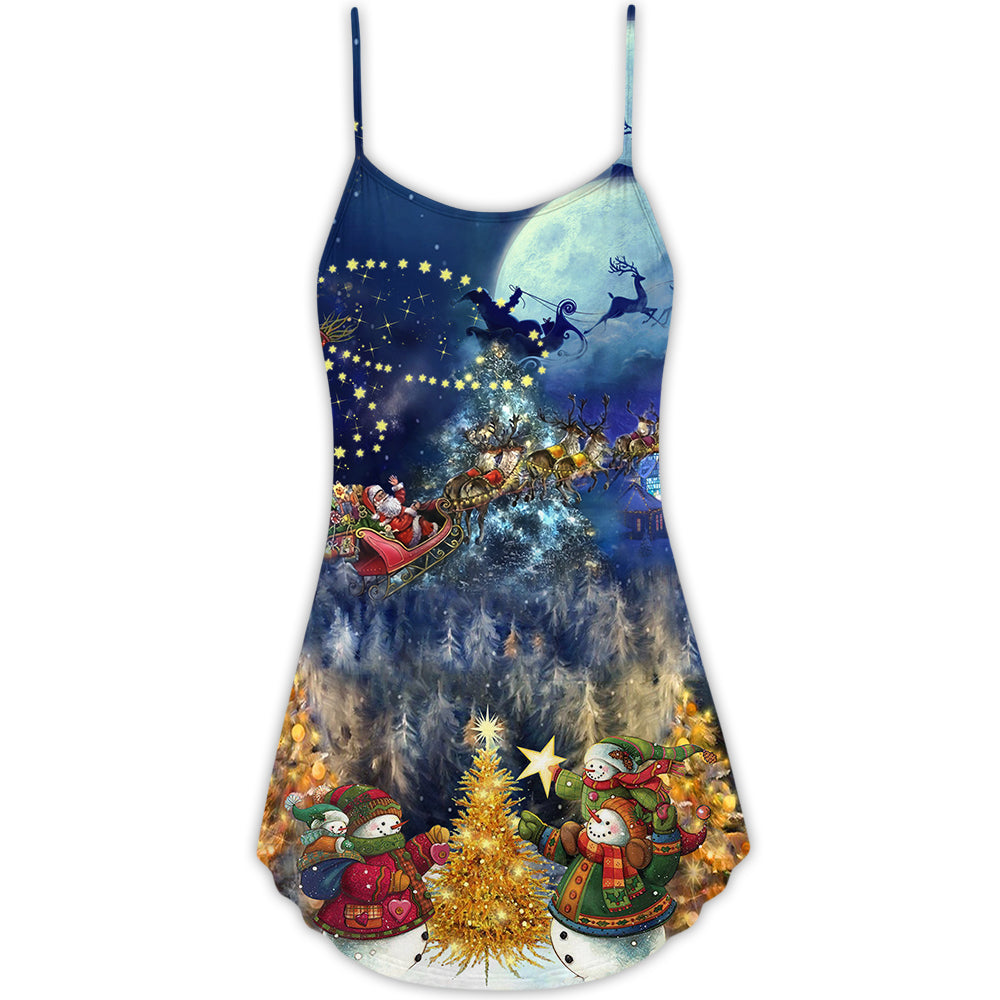 Christmas Family In Love V-Neck Sleeveless Cami Dress For Sunny Getaways And Thoughtful Gifting