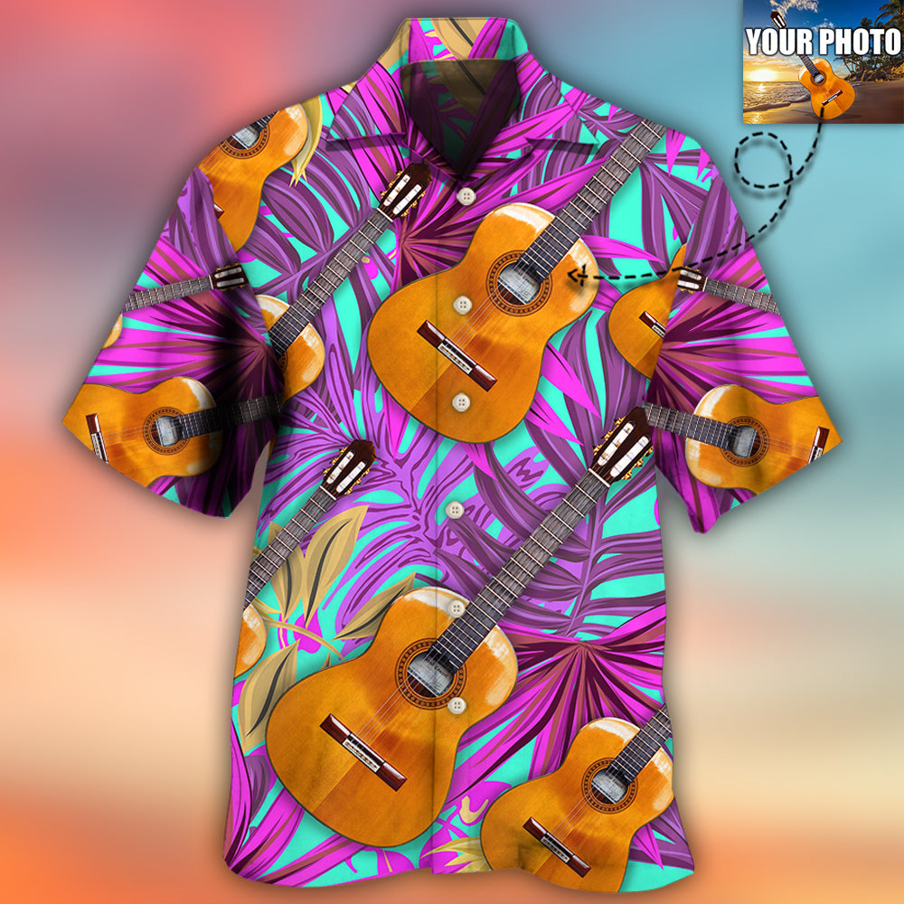 Guitar Various Custom Photo Hawaiian Shirt Pattern Detail For Summer Holidays And Outdoor Fun