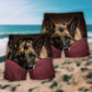 Sleepy German Shepherd Dog Beach Shorts Pattern Detail For Seaside Leisure And Comfortable Resort Style